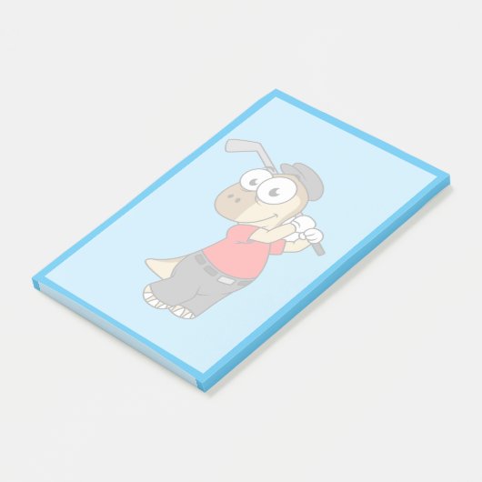 Post-it® Un Pachycéphalosaure Dinosaure Jouer Golf. (Incliné)