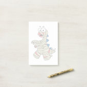 Post-it® Un Stegosaurus Caricature Habillé Comme Une Maman. (Sur un bureau)