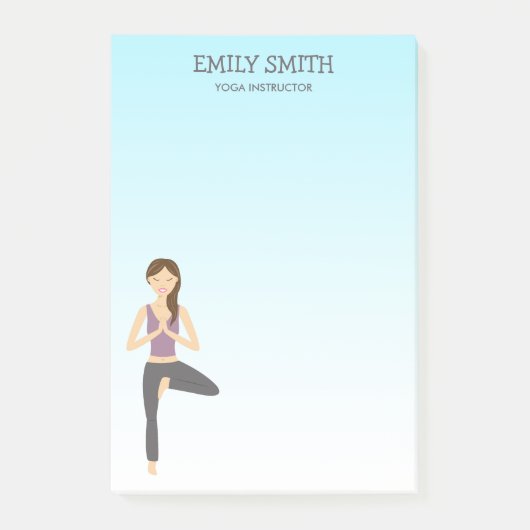 Post-it® Une Femme De Yoga Dans L'Arbre Pose Yoga Instructe (Devant)