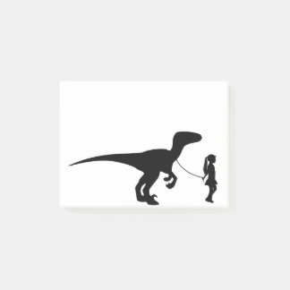 Post-it® Une Fille Marchant Son Animal Dinosaur Dinosaur Di