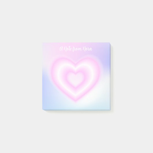 Post-it® Une forme de coeur en néon rose (Devant)