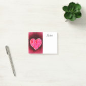Post-it® Une mignonne main tiré coeur rose sur une texture  (Bureau)