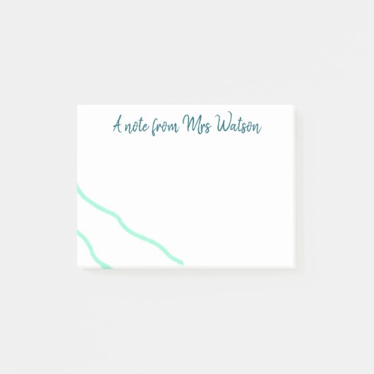 Post-it® une note d'ajouter le nom de l'enseignant simples (Devant)