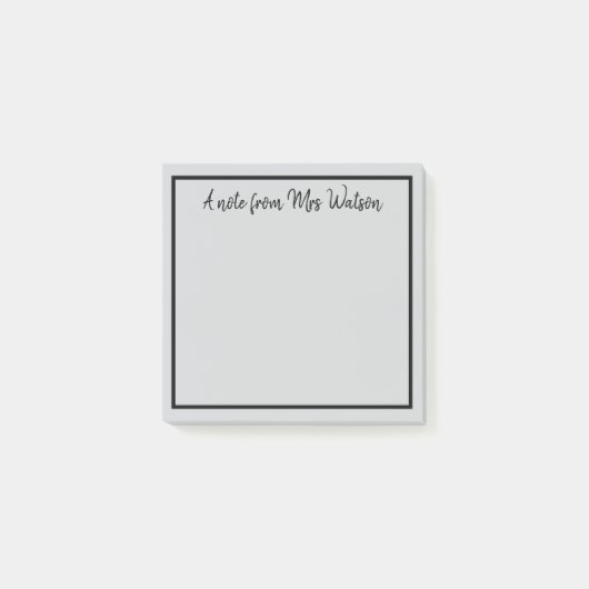 Post-it® une note d'ajouter nom de professeur simple bordur (Devant)