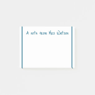 Post-it® une note d'ajouter nom de professeur simple bordur