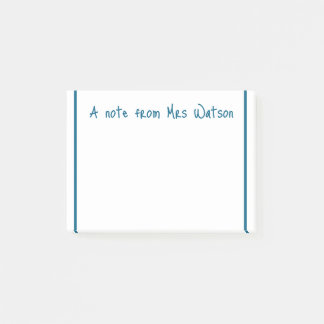 Post-it® une note d'ajouter nom de professeur simple bordur