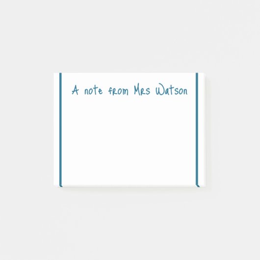 Post-it® une note d'ajouter nom de professeur simple bordur (Devant)