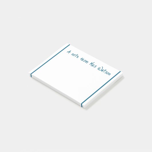 Post-it® une note d'ajouter nom de professeur simple bordur (Incliné)