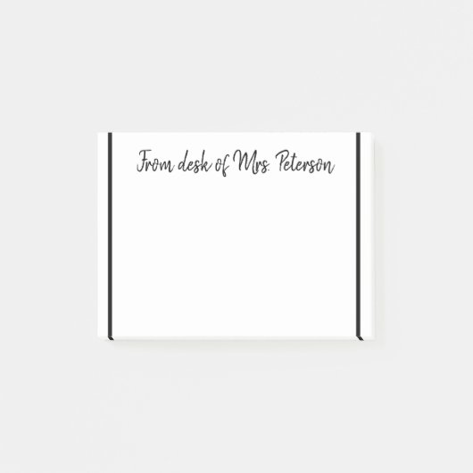 Post-it® une note d'ajouter nom de professeur simple bordur (Devant)