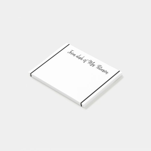 Post-it® une note d'ajouter nom de professeur simple bordur (Incliné)