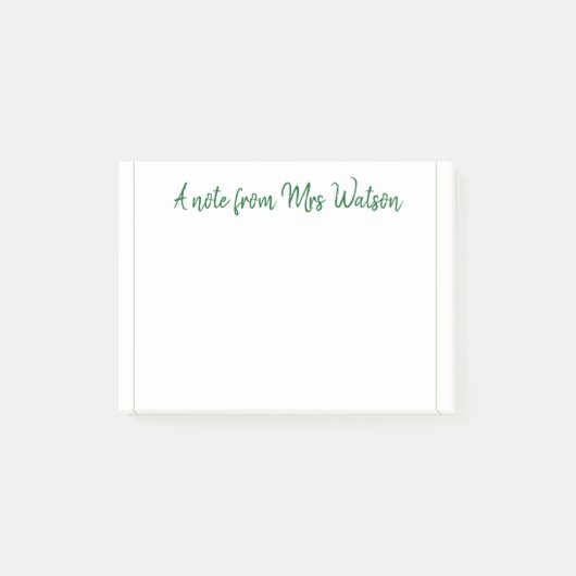 Post-it® une note d'ajouter nom de professeur simple bordur (Devant)