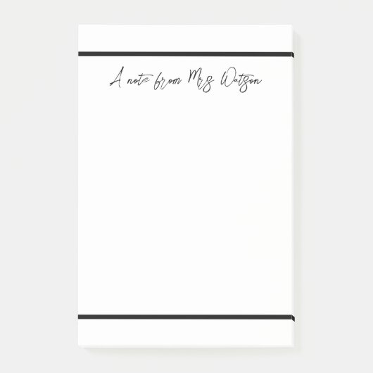 Post-it® une note d'ajouter nom de professeur simple bordur (Devant)