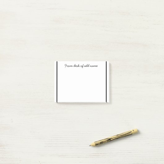 Post-it® une note d'ajouter nom de professeur simple bordur (Sur un bureau)