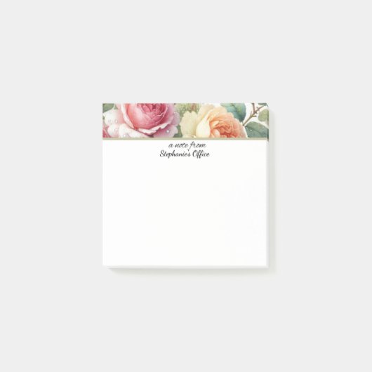 Post-it® Une note de bloc-notes personnalisé de roses de bu (Devant)