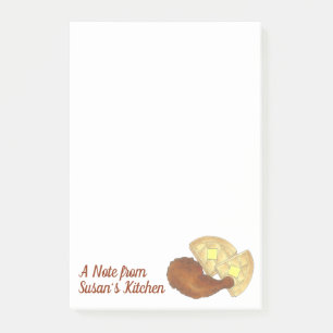 Post-it® Une note de gaufres de poulet frites de la cuisine