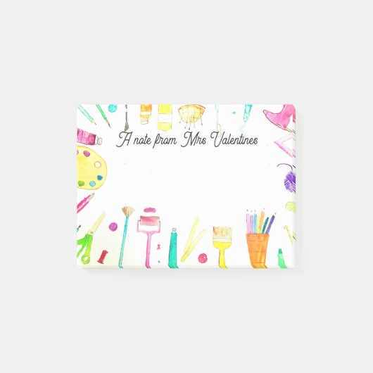 Post-it® Une note de l'aquarelle des crayons de l'enseignan (Devant)