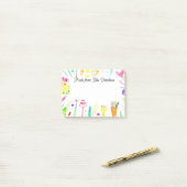 Post-it® Une note de l'aquarelle des crayons de l'enseignan (Sur un bureau)