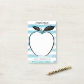 Post-it® Une Note De L'Enseignant Apple & Watercolor Stripe (Sur un bureau)