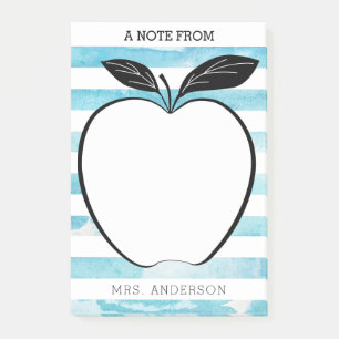 Post-it® Une Note De L'Enseignant Apple & Watercolor Stripe