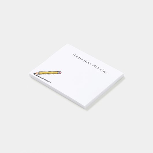 Post-it® Une Note De L'Enseignant Illustrée Simple Crayon (Incliné)