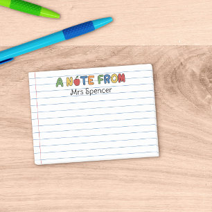 Post-it® Une note de l'enseignant ligné