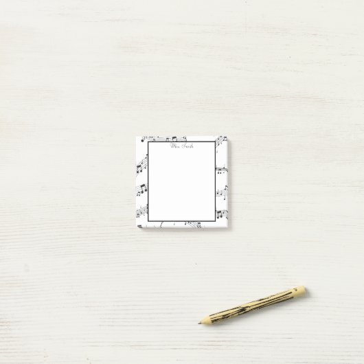 Post-it® Une Note De Musique Note Musicien Motif Whimsical (Sur un bureau)