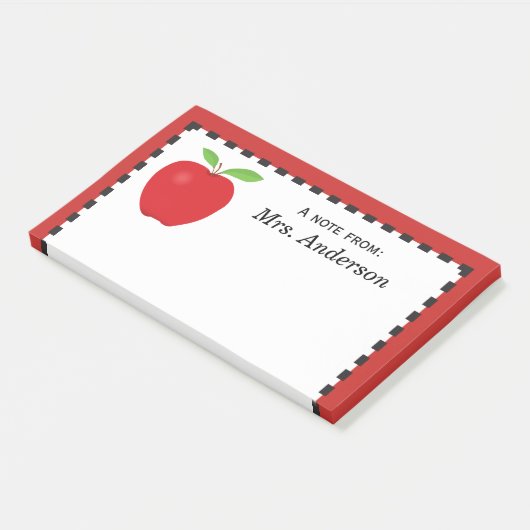 Post-it® Une note de professeur avec Apple rouge (Incliné)