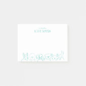 Post-it® Une note de Teal de l'animal de chien mignon Notes (Devant)