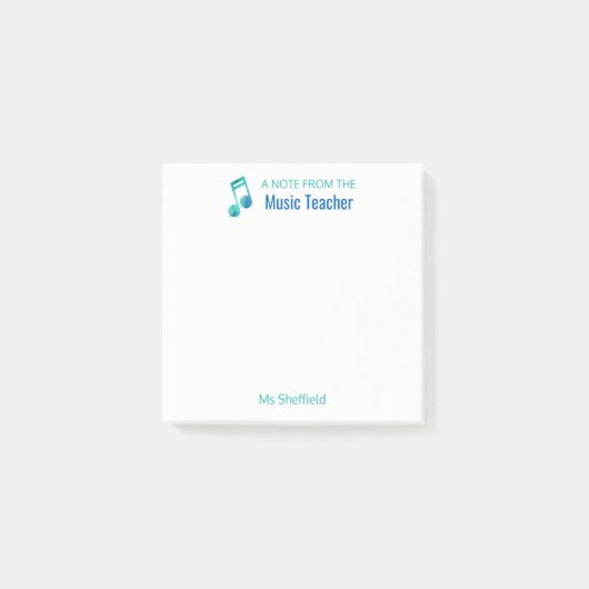 Post-it® Une note du musical personnalisé de professeur de (Devant)