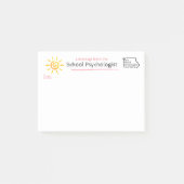 Post-it® Une note ensoleillée du psychologue d'école de (Devant)
