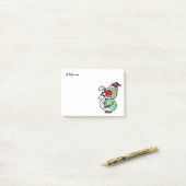 Post-it® une petite note (bonhomme de neige de vacances (Sur un bureau)