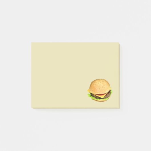 Post-it® Une photo de gros cheeseburger juteux (Devant)