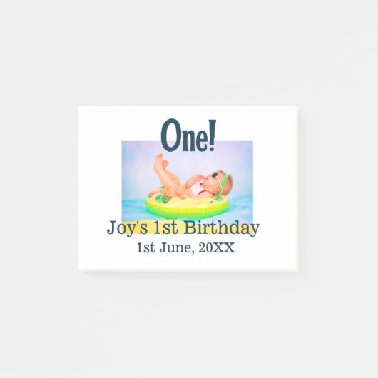 Post-it® Une photo de premier anniversaire moderne ajouter (Devant)
