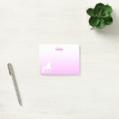 Post-it® Unicorn pink white monogram name girl (Bureau)