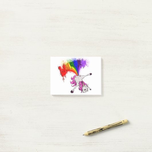 Post-it® unicorn rainbow fart (Sur un bureau)