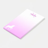 Post-it® Unicorn rose blanc nom monogramme (Incliné)