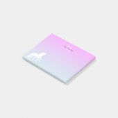 Post-it® Unicorn rose bleu monogrammed (Incliné)
