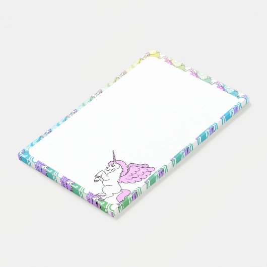 Post-it® Unicorne blanche et rose (Incliné)