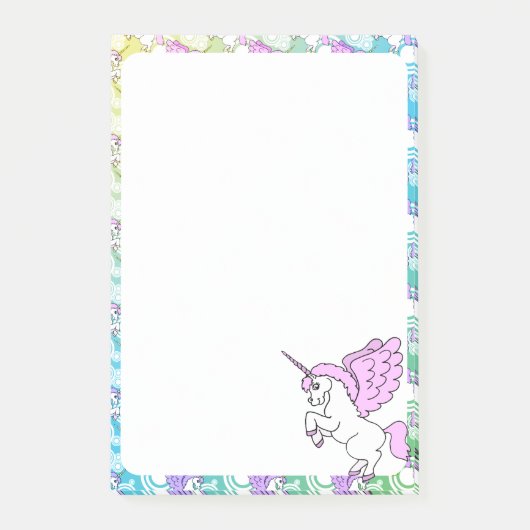 Post-it® Unicorne blanche et rose (Devant)