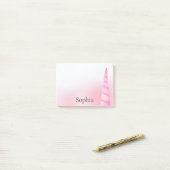 Post-it® Unicorne blanche rose (Sur un bureau)