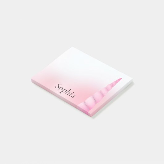 Post-it® Unicorne blanche rose (Incliné)