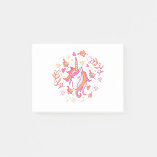 Post-it® Unicorne en rose et orange