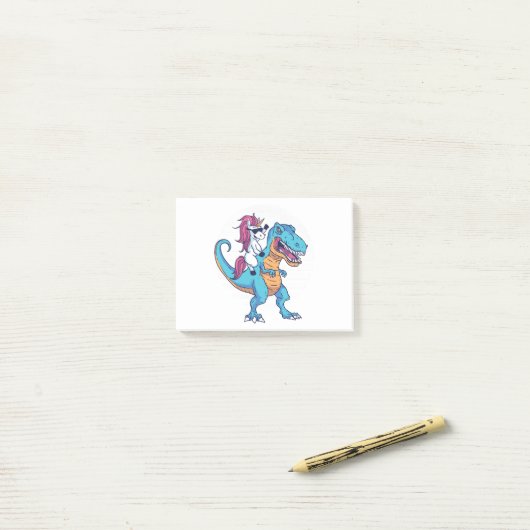 Post-it® Unicorne et T-Rex (Sur un bureau)