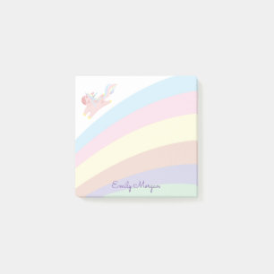 Post-it® unicorne joyeux arc-en-ciel