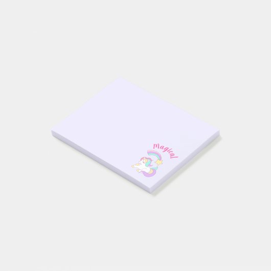Post-it® Unicorne magique avec Rainbow Shooting Star (Incliné)