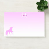 Post-it® Unicorne rose blanc nom monogramme (Bureau)