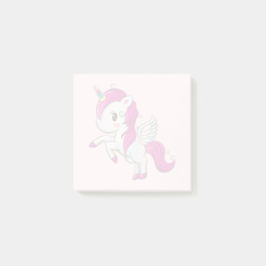 Post-it® Unicorne rose mignonne avec ailes (Devant)