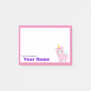 Post-it® Unicorne rose personnalisée