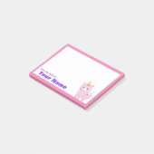 Post-it® Unicorne rose personnalisée (Incliné)