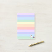 Post-it® Unicorne sur Pastel Rainbow Stried (Sur un bureau)